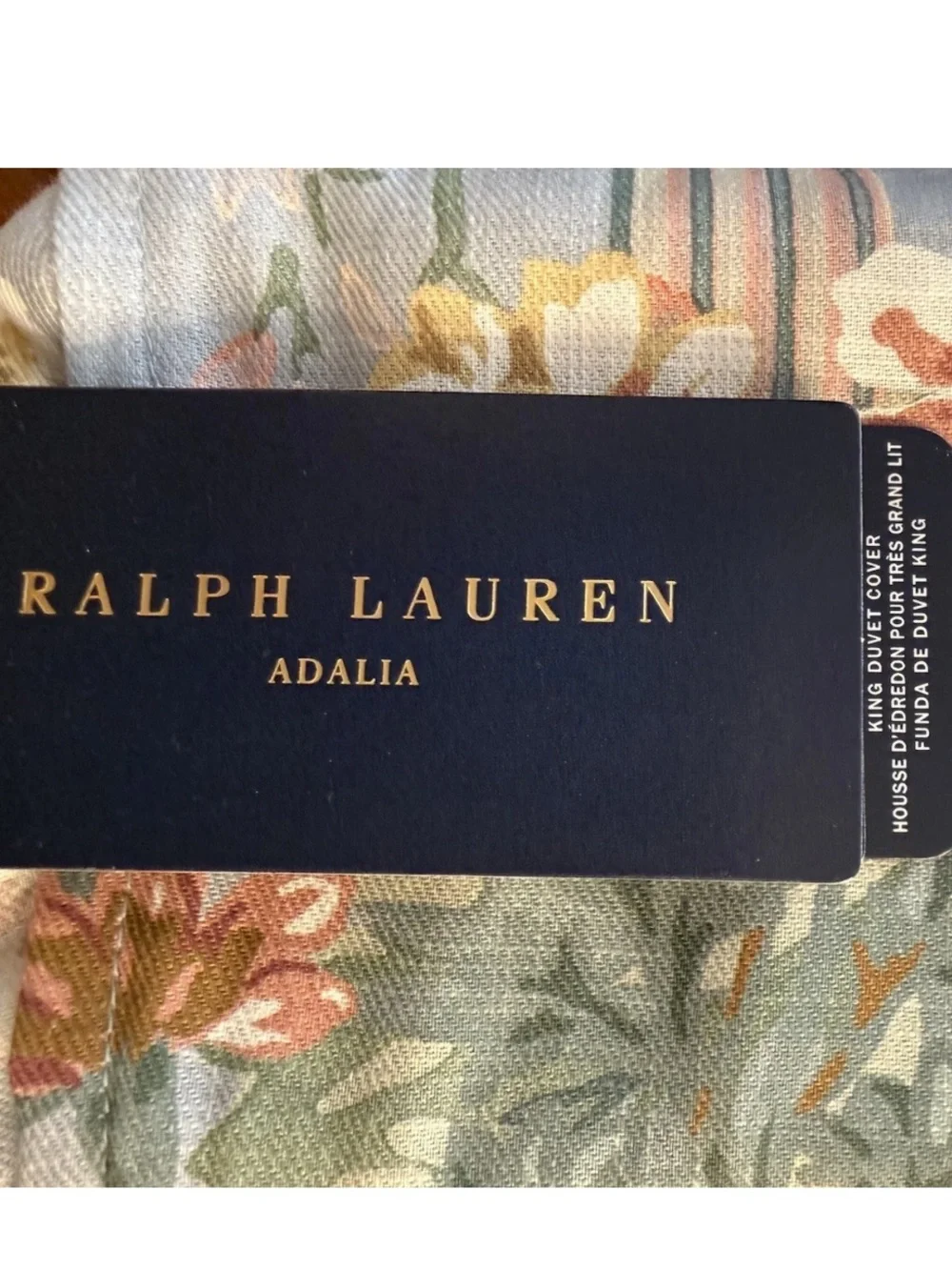 Lauren Ralph Lauren ADALIA King Floral Duvet Reverse Stripe Cotton MSRP $500 NWT